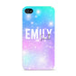 Personalised Unicorn Marble Name Apple iPhone 4s Case