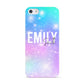 Personalised Unicorn Marble Name Apple iPhone 5 Case