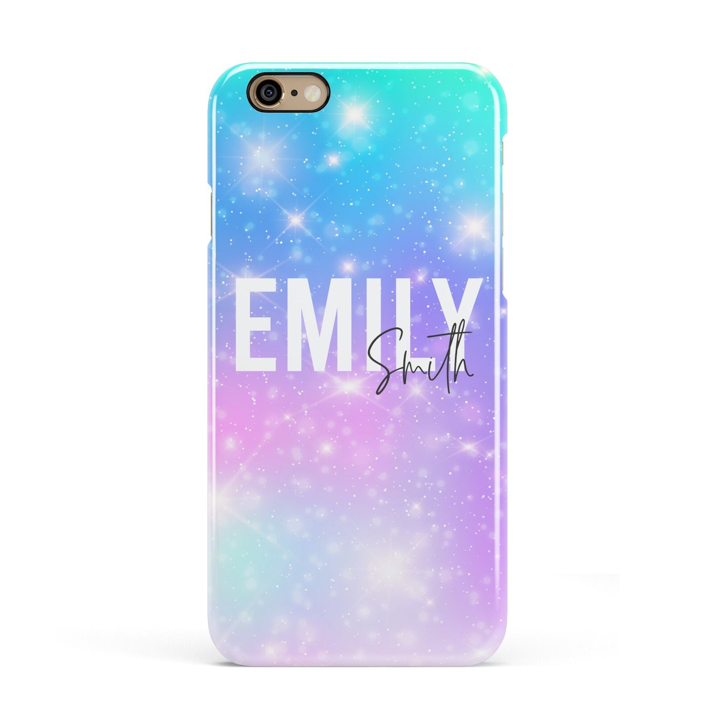 Personalised Unicorn Marble Name Apple iPhone 6 3D Snap Case