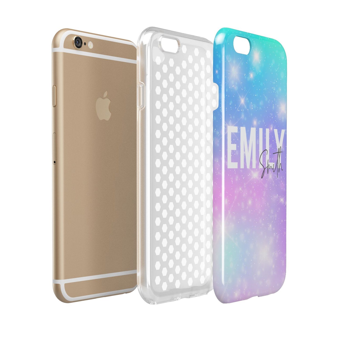 Personalised Unicorn Marble Name Apple iPhone 6 3D Tough Case Expanded view