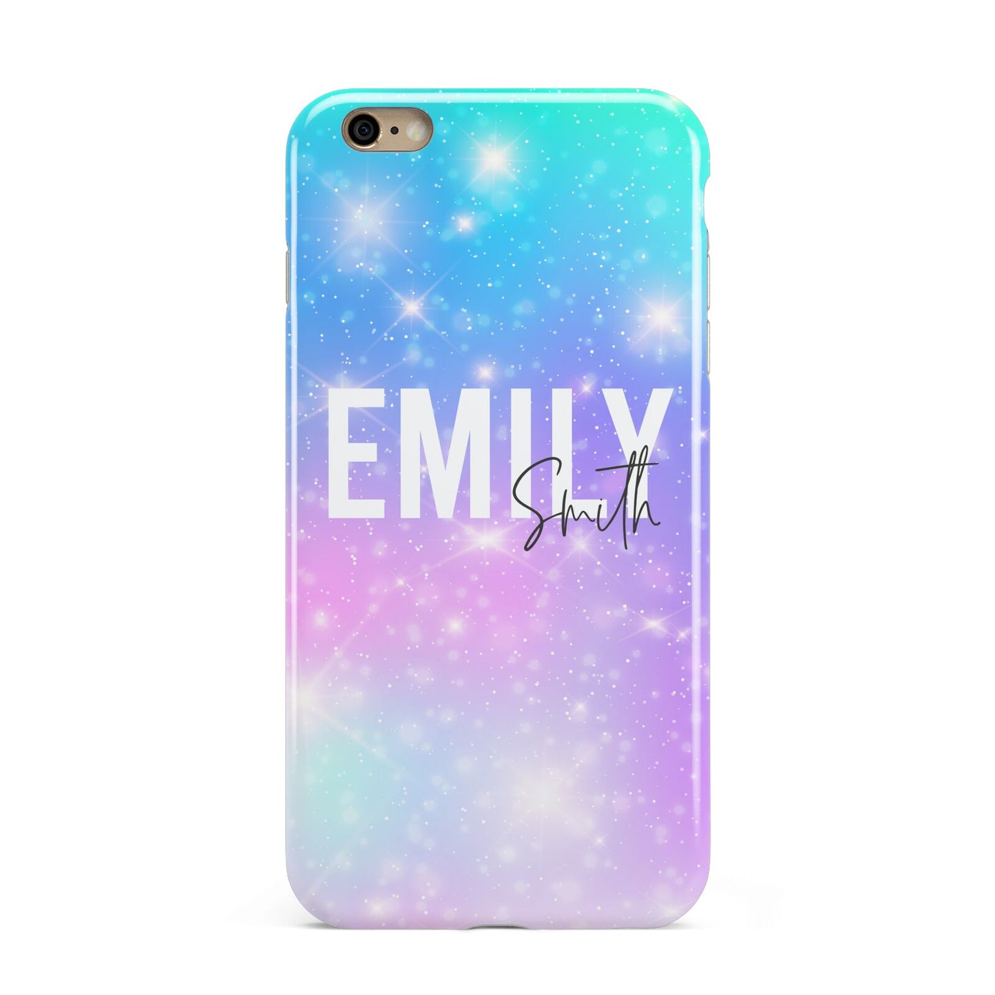 Personalised Unicorn Marble Name Apple iPhone 6 Plus 3D Tough Case