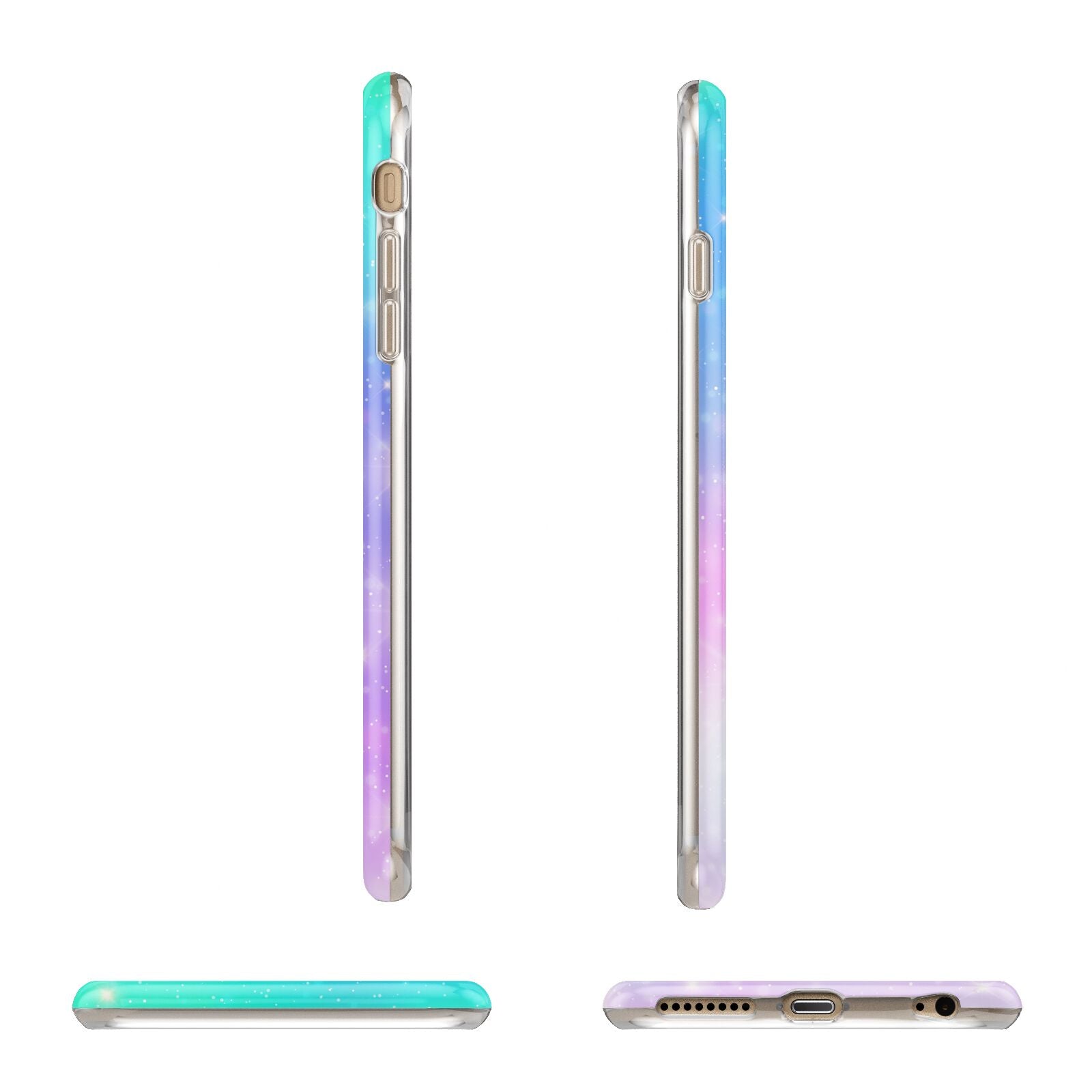 Personalised Unicorn Marble Name Apple iPhone 6 Plus 3D Wrap Tough Case Alternative Image Angles