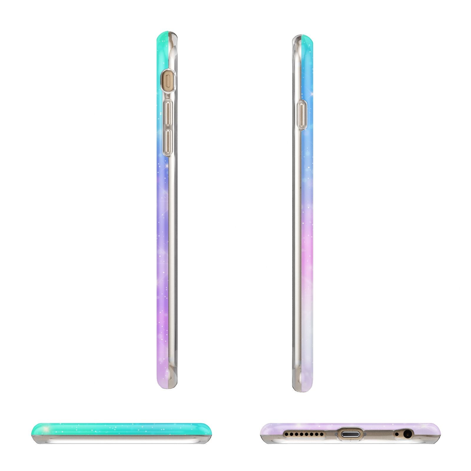 Personalised Unicorn Marble Name Apple iPhone 6 Plus 3D Wrap Tough Case Alternative Image Angles