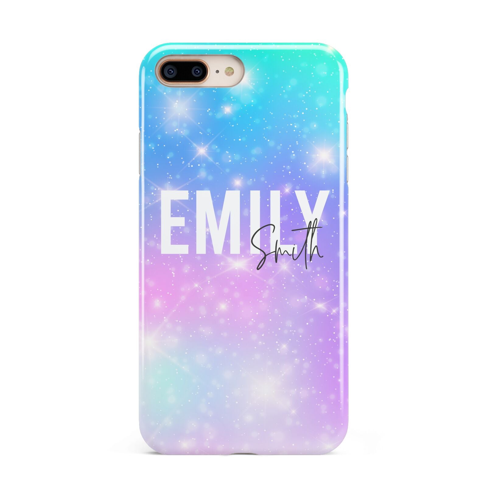 Personalised Unicorn Marble Name Apple iPhone 7 8 Plus 3D Tough Case