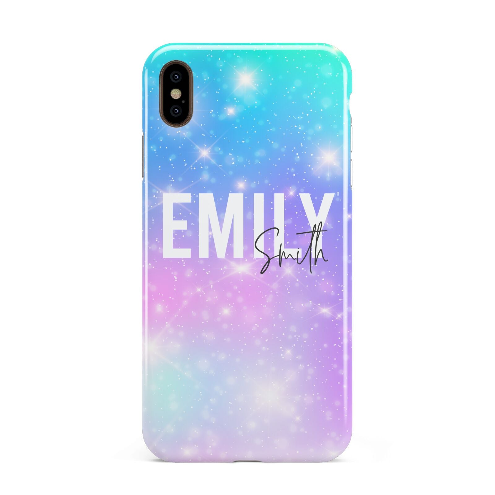Personalised Unicorn Marble Name Apple iPhone Xs Max 3D Tough Case