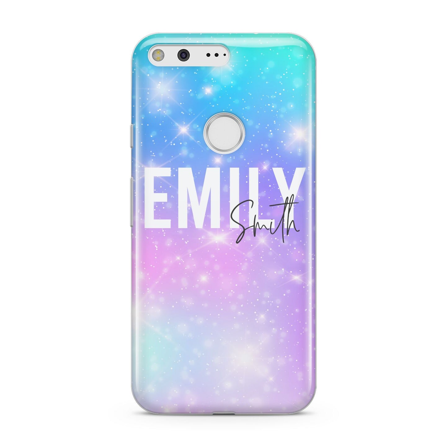 Personalised Unicorn Marble Name Google Pixel Case
