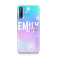 Personalised Unicorn Marble Name Huawei Enjoy 10s Phone Case