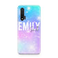 Personalised Unicorn Marble Name Huawei Nova 6 Phone Case