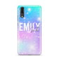 Personalised Unicorn Marble Name Huawei P20 Phone Case