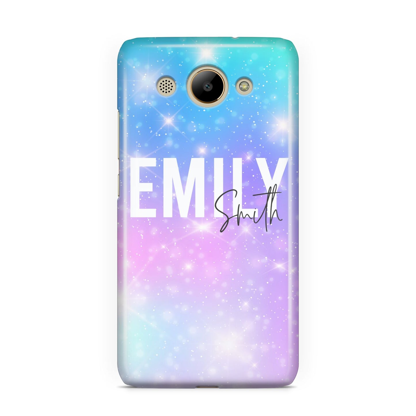 Personalised Unicorn Marble Name Huawei Y3 2017