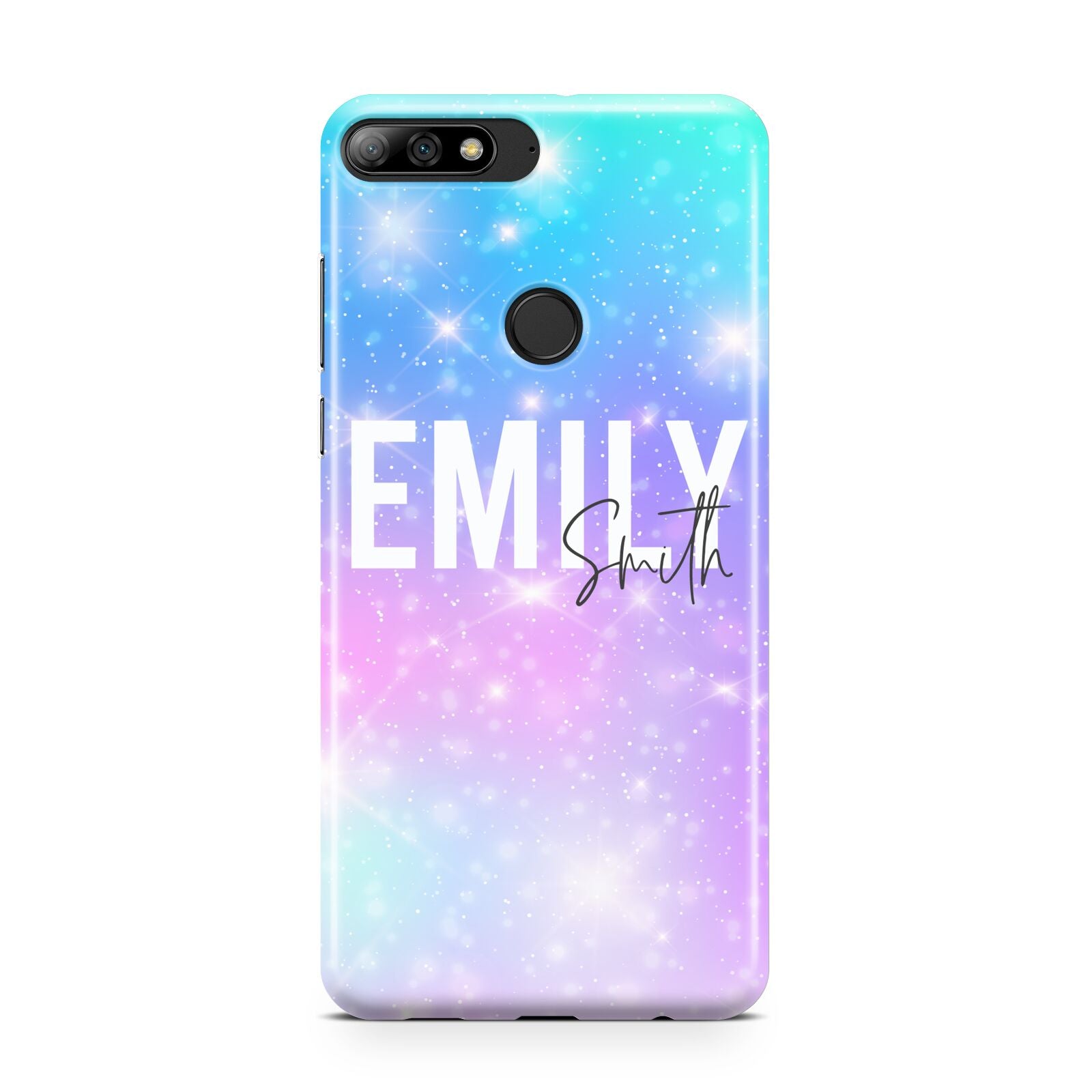 Personalised Unicorn Marble Name Huawei Y7 2018