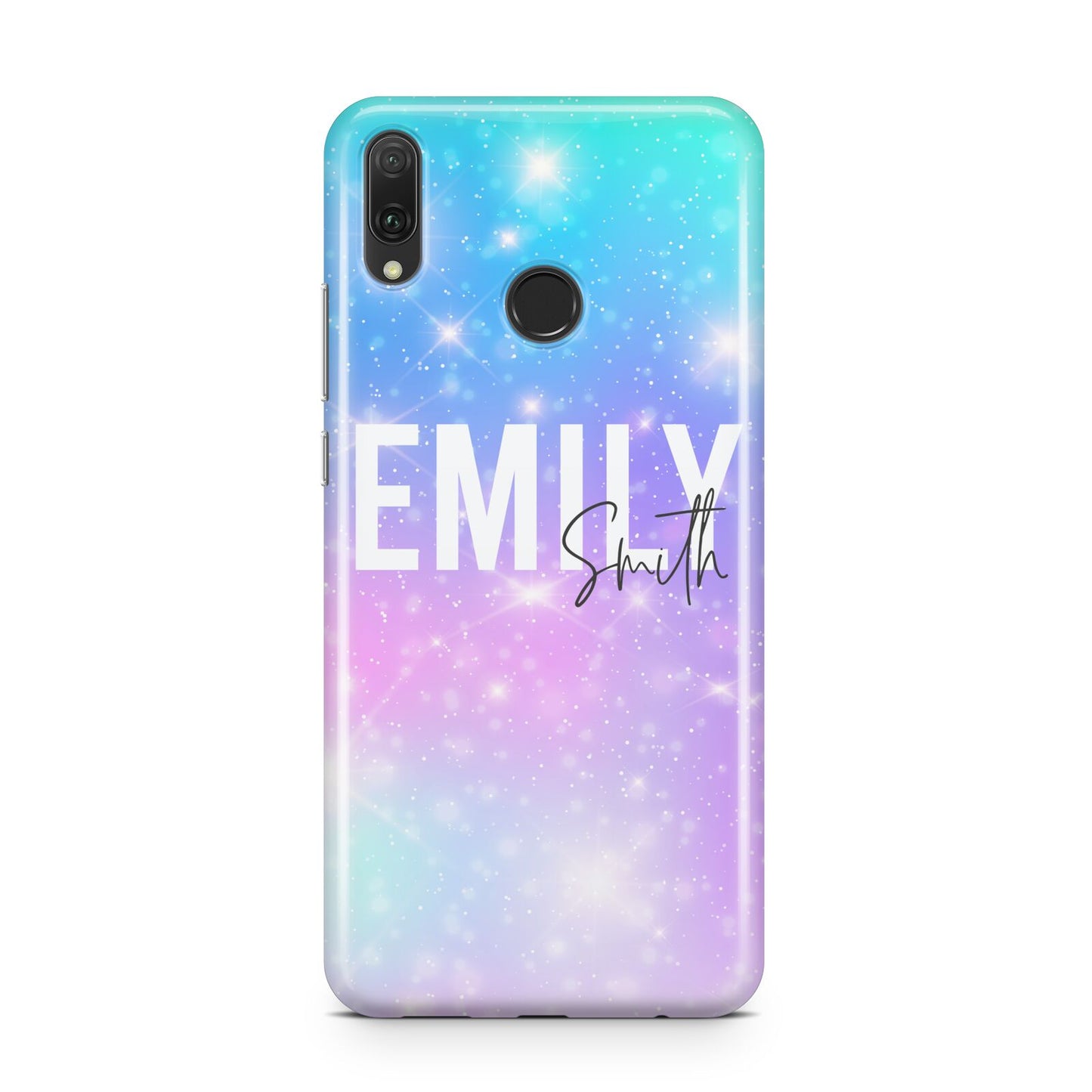 Personalised Unicorn Marble Name Huawei Y9 2019