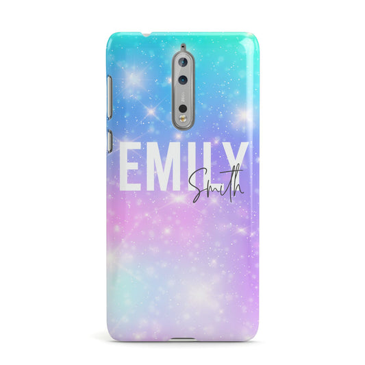 Personalised Unicorn Marble Name Nokia Case