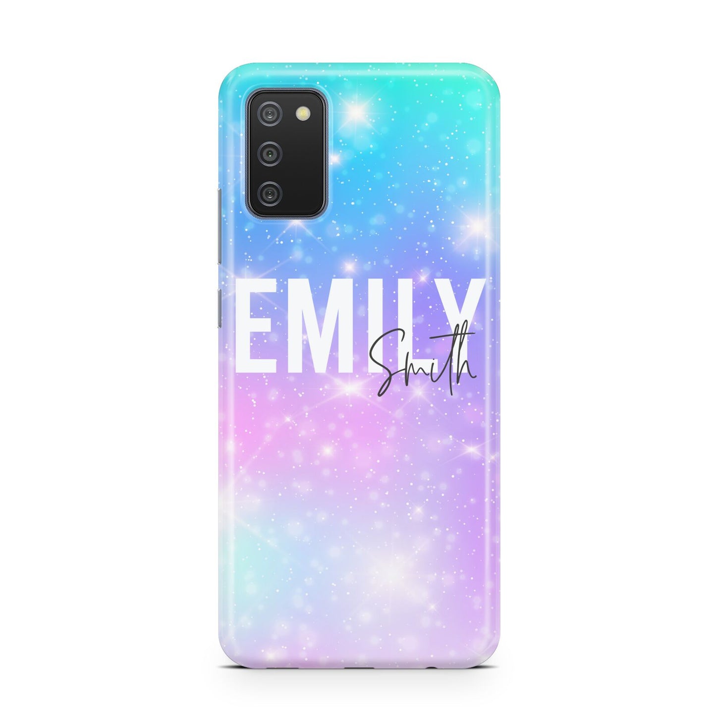 Personalised Unicorn Marble Name Samsung A02s Case