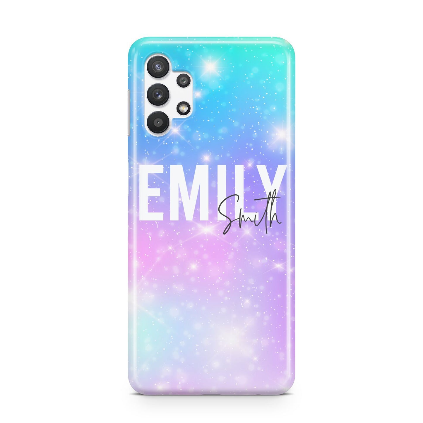 Personalised Unicorn Marble Name Samsung A32 5G Case
