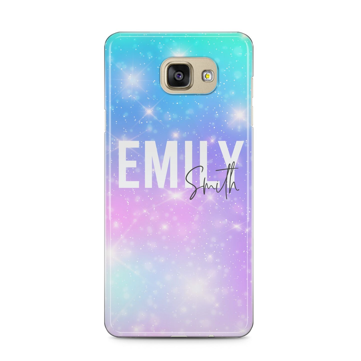 Personalised Unicorn Marble Name Samsung Galaxy A5 2016 Case on gold phone