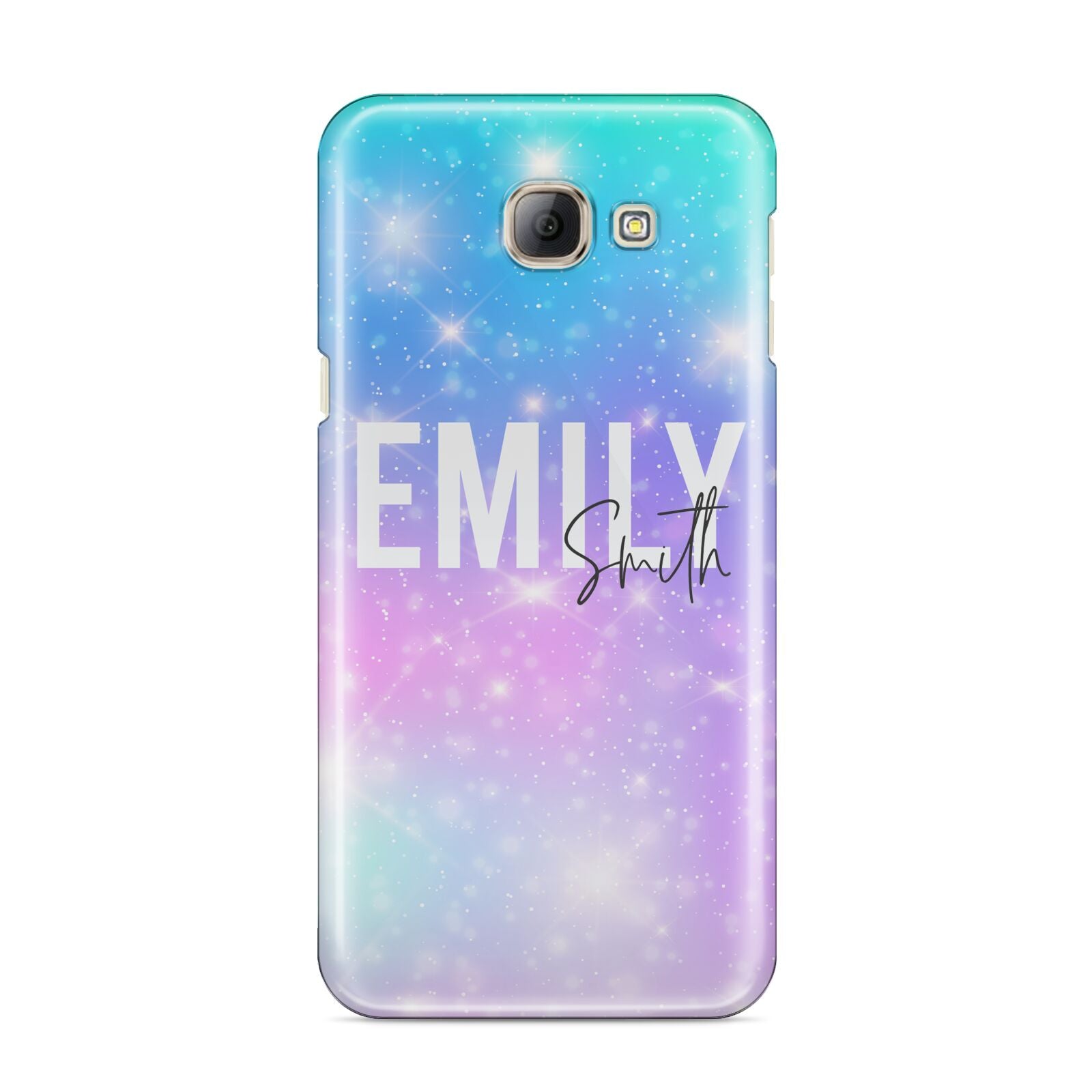 Personalised Unicorn Marble Name Samsung Galaxy A8 2016 Case