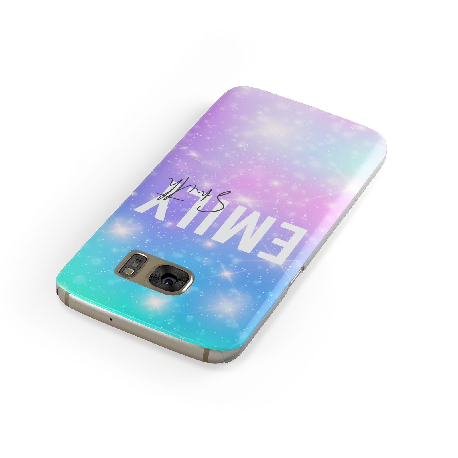 Personalised Unicorn Marble Name Samsung Galaxy Case Front Close Up