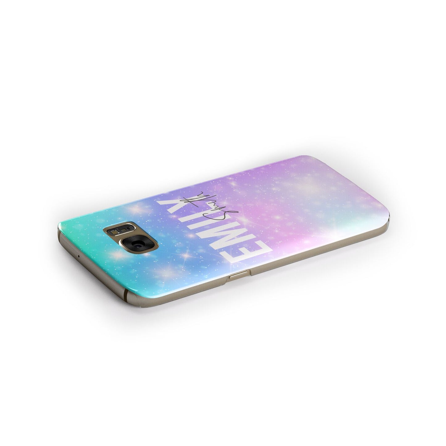 Personalised Unicorn Marble Name Samsung Galaxy Case Side Close Up