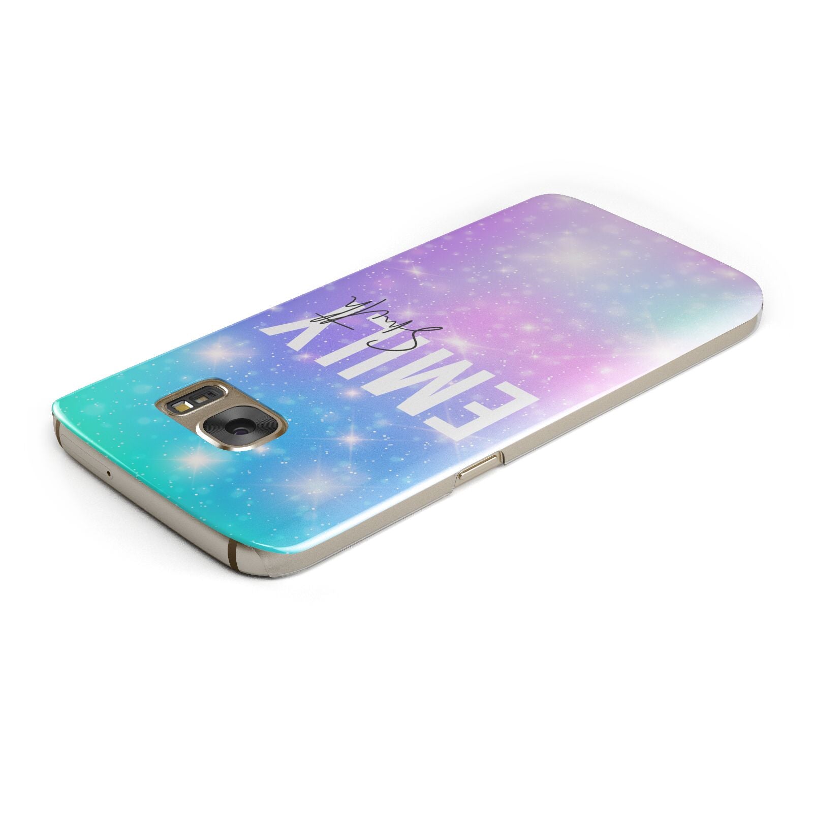 Personalised Unicorn Marble Name Samsung Galaxy Case Top Cutout