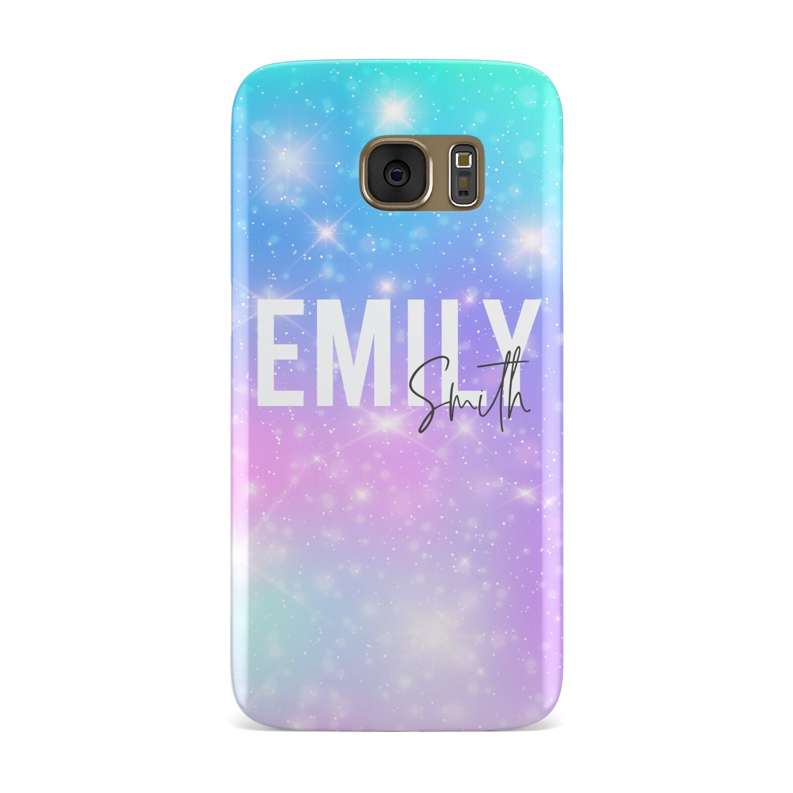 Personalised Unicorn Marble Name Samsung Galaxy Case