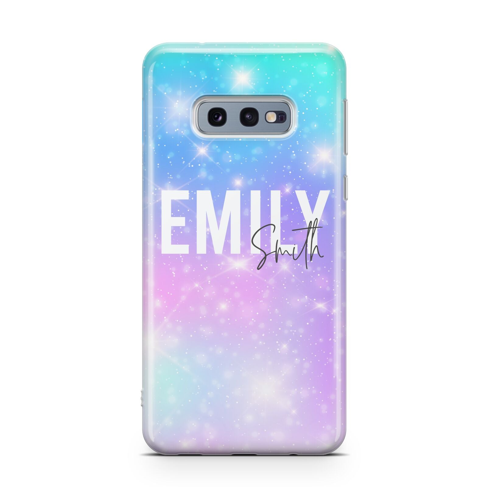 Personalised Unicorn Marble Name Samsung Galaxy S10E Case