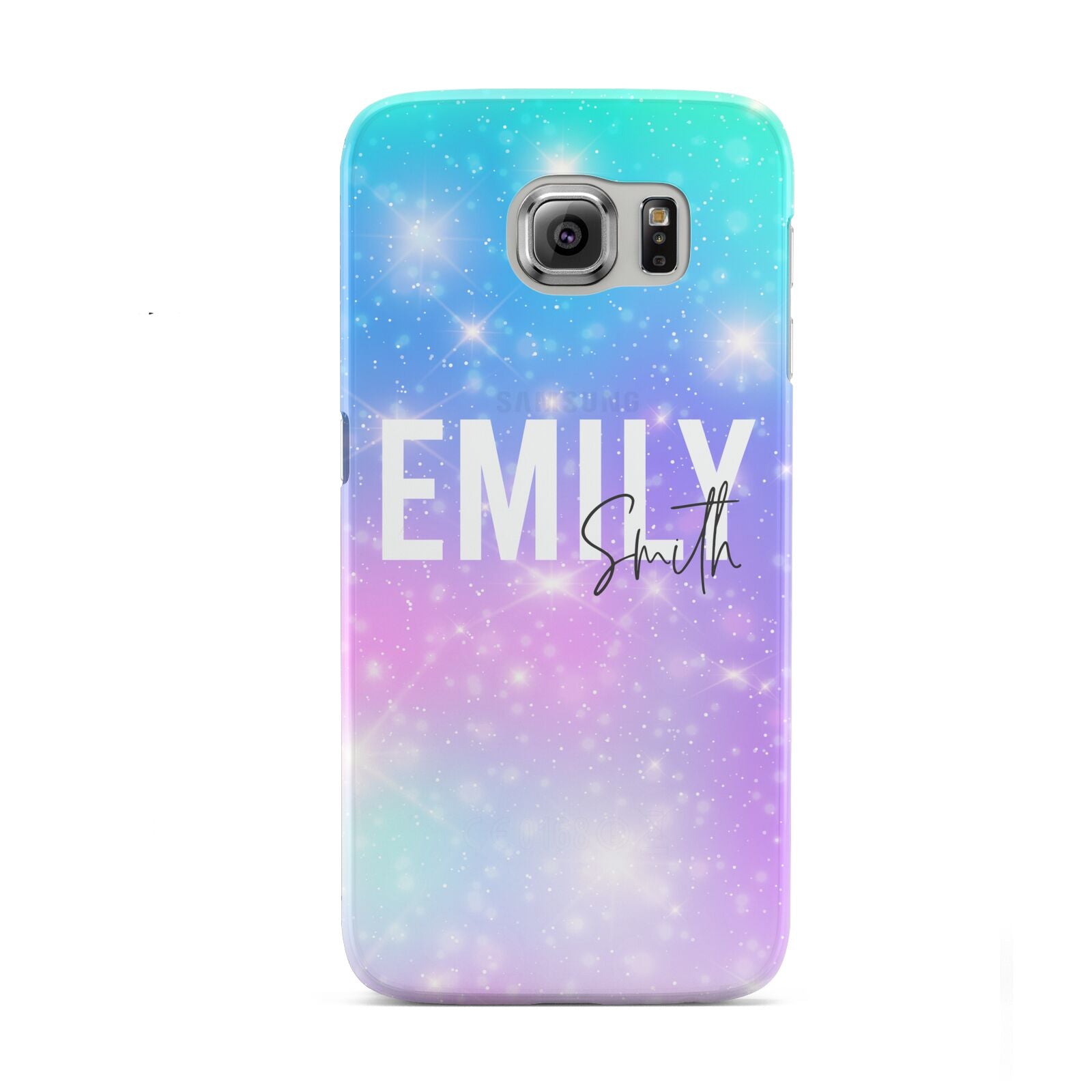 Personalised Unicorn Marble Name Samsung Galaxy S6 Case