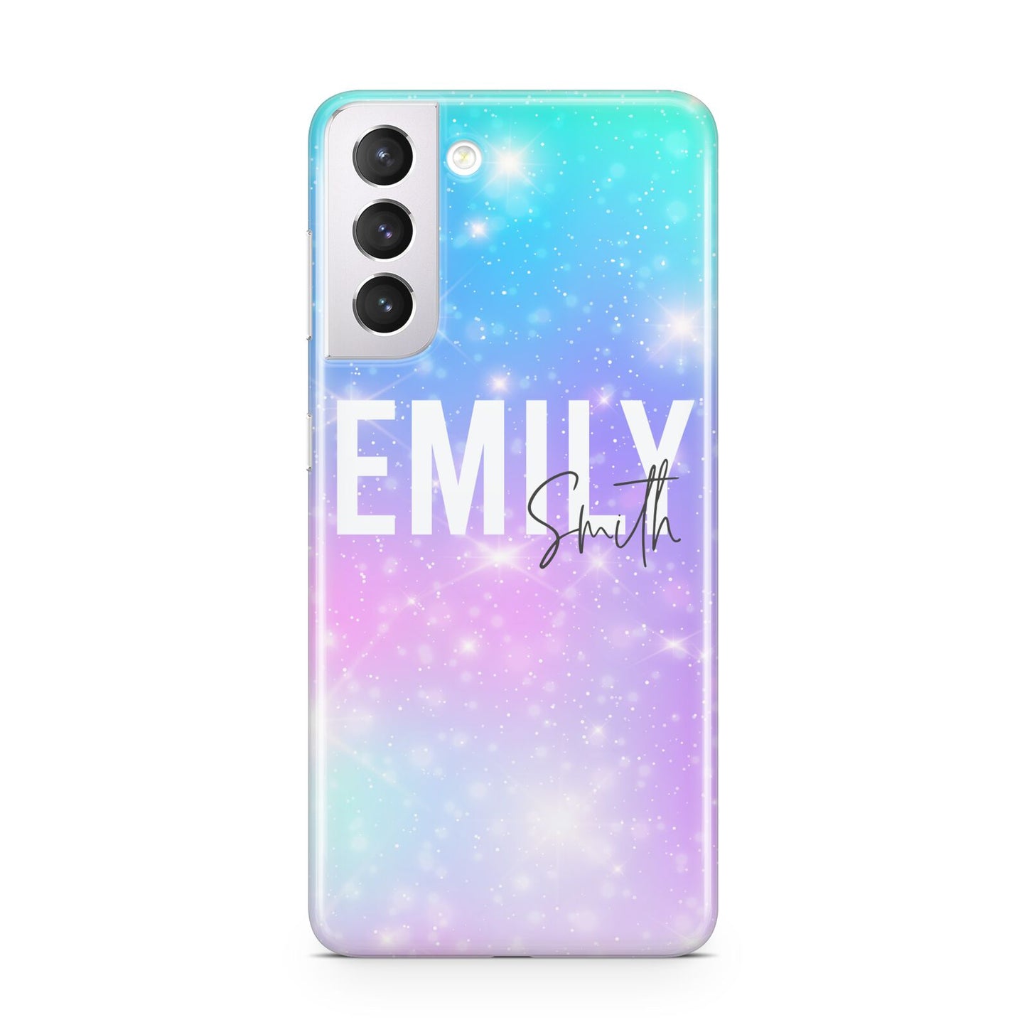 Personalised Unicorn Marble Name Samsung S21 Case