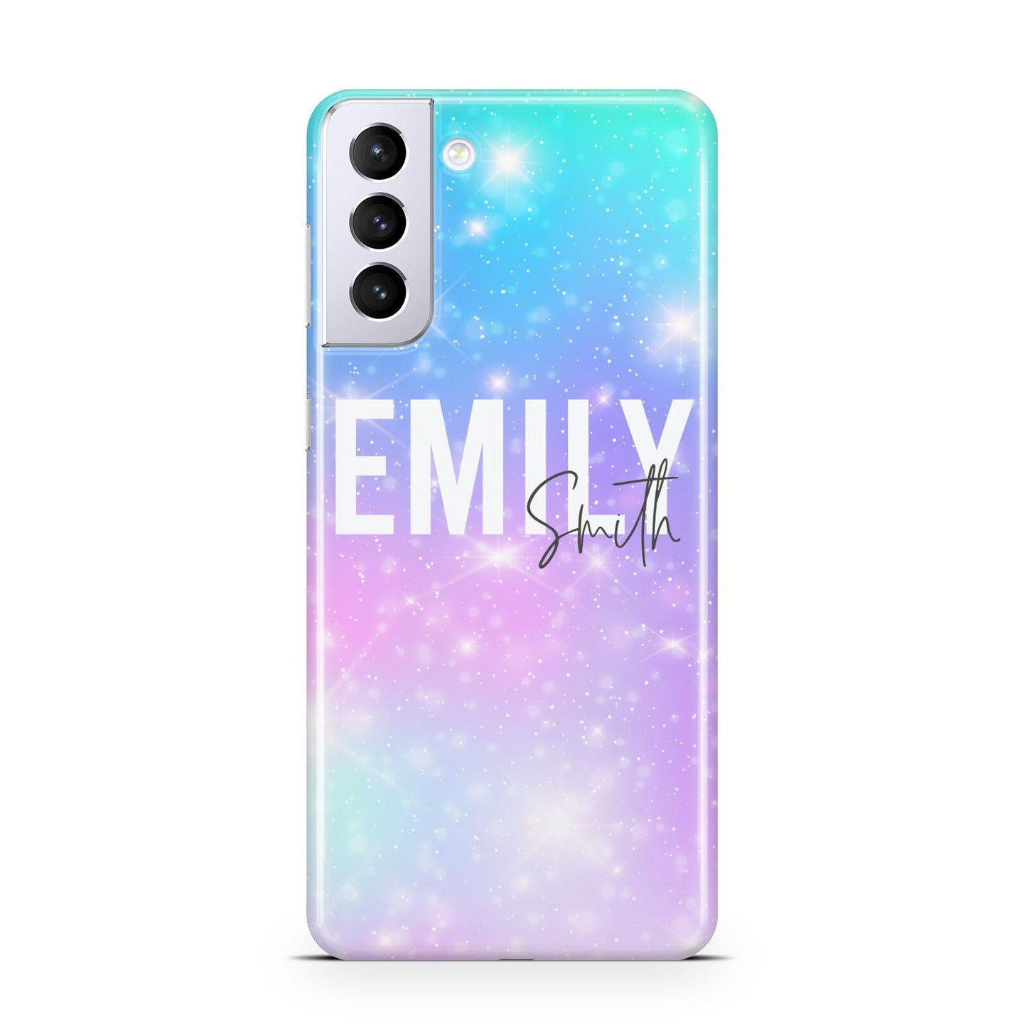 Personalised Unicorn Marble Name Samsung S21 Plus Case