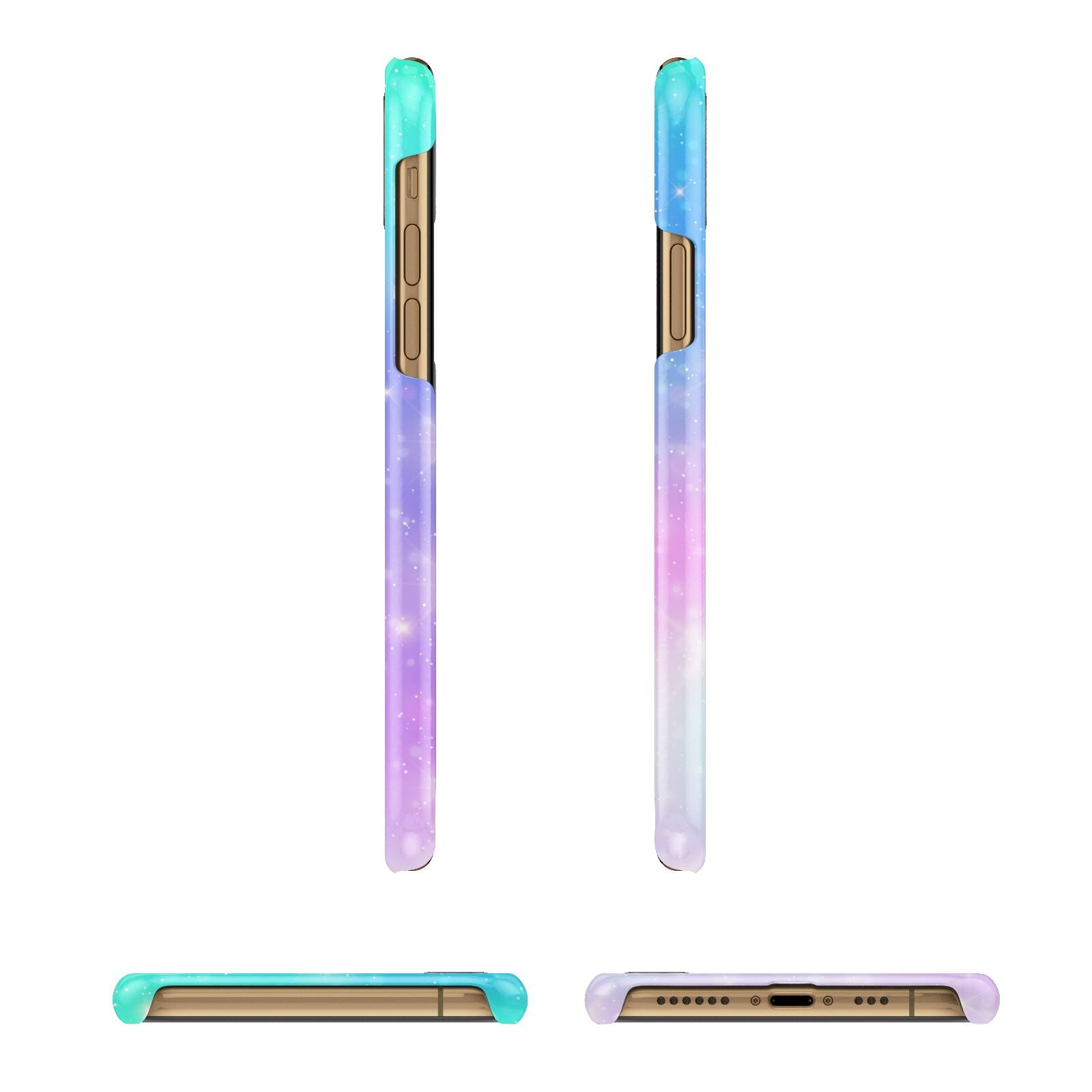 Personalised Unicorn Marble Name iPhone 11 3D Snap Case Angle Images