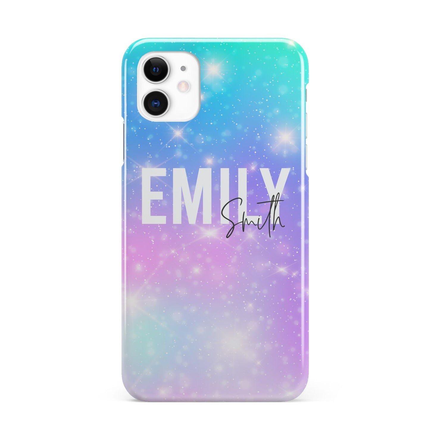 Personalised Unicorn Marble Name iPhone 11 3D Snap Case