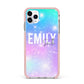Personalised Unicorn Marble Name iPhone 11 Pro Max Impact Pink Edge Case