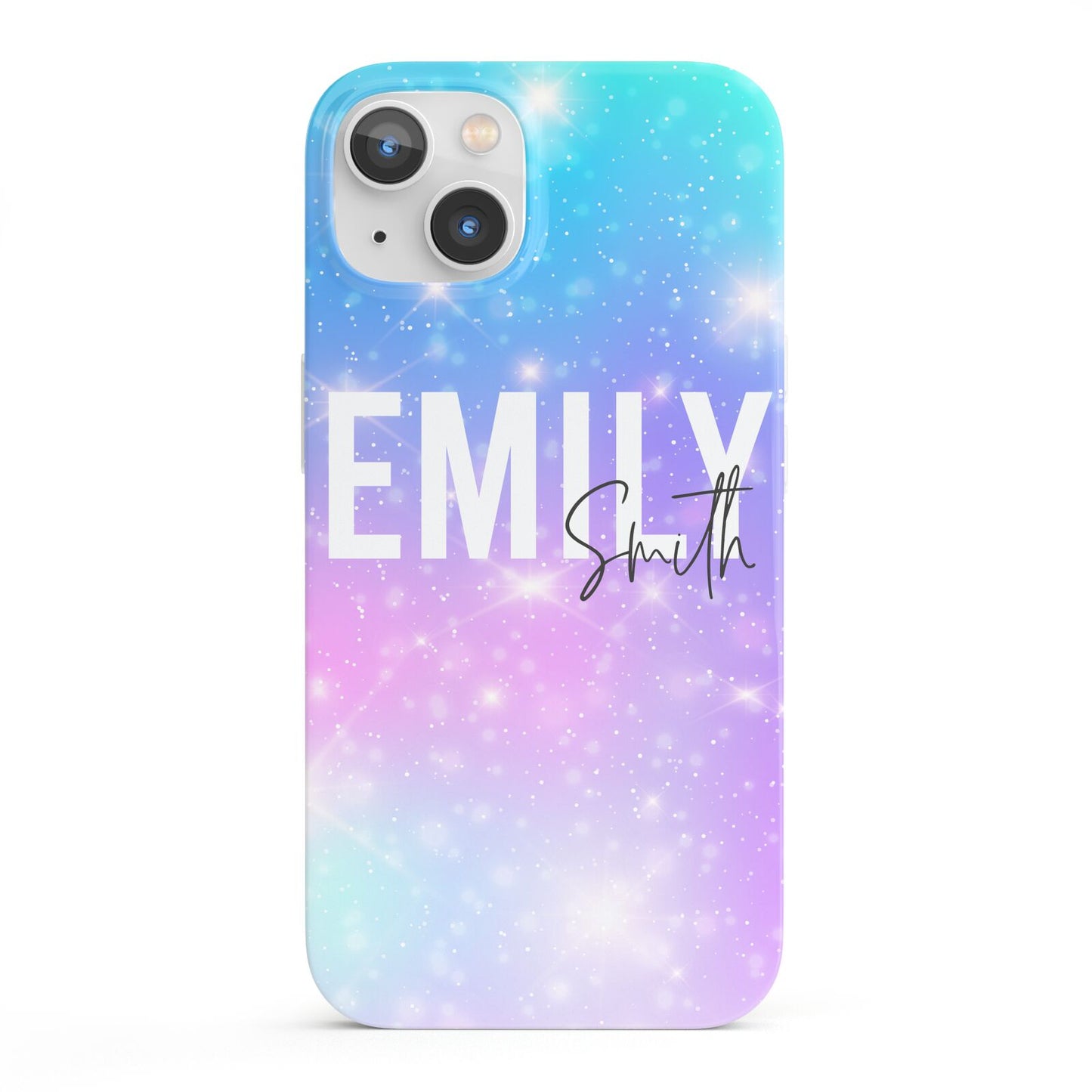 Personalised Unicorn Marble Name iPhone 13 Full Wrap 3D Snap Case