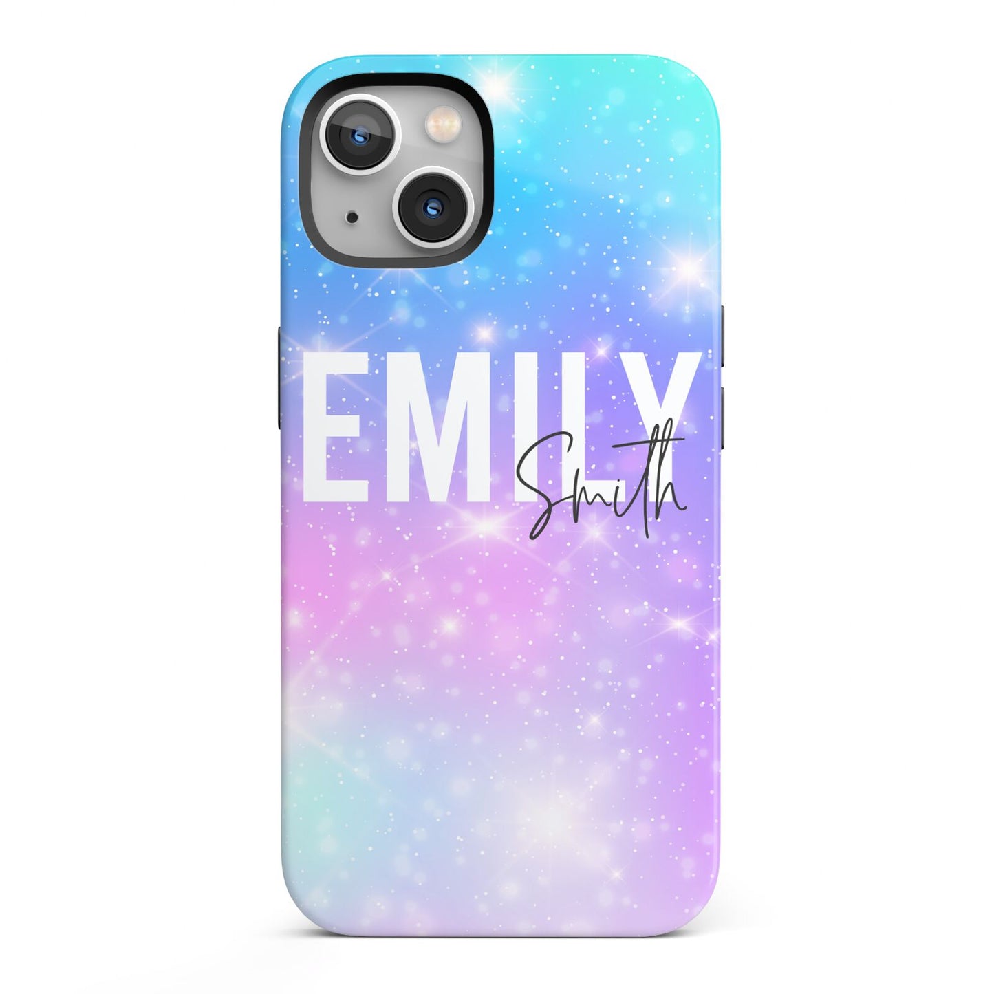 Personalised Unicorn Marble Name iPhone 13 Full Wrap 3D Tough Case