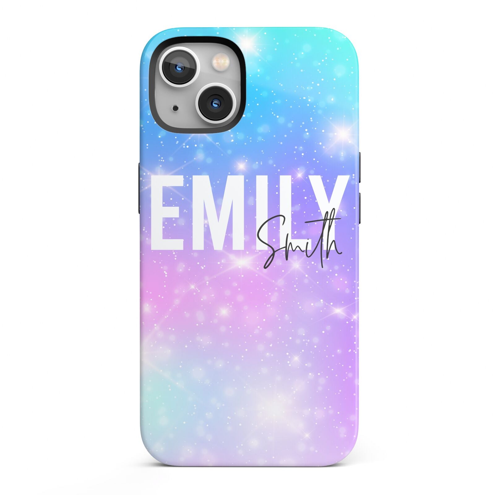Personalised Unicorn Marble Name iPhone 13 Full Wrap 3D Tough Case