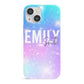 Personalised Unicorn Marble Name iPhone 13 Mini Full Wrap 3D Snap Case