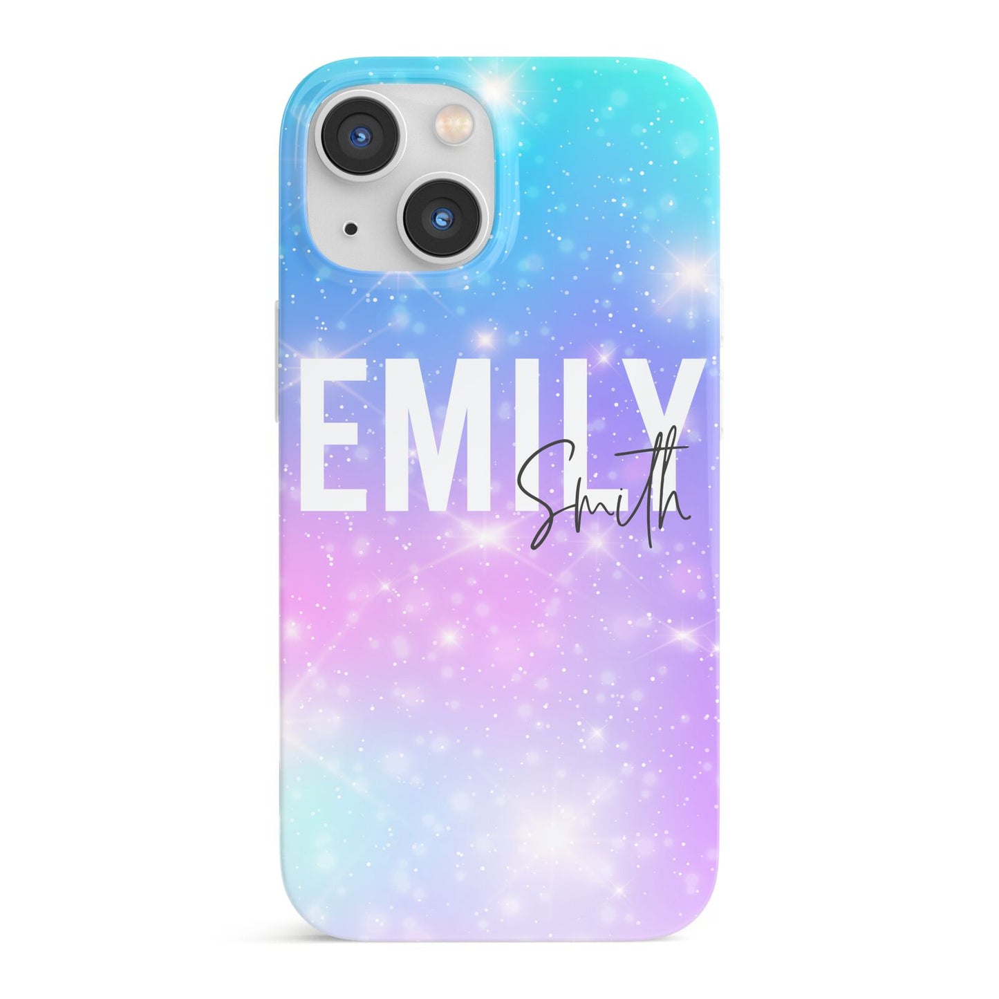 Personalised Unicorn Marble Name iPhone 13 Mini Full Wrap 3D Snap Case