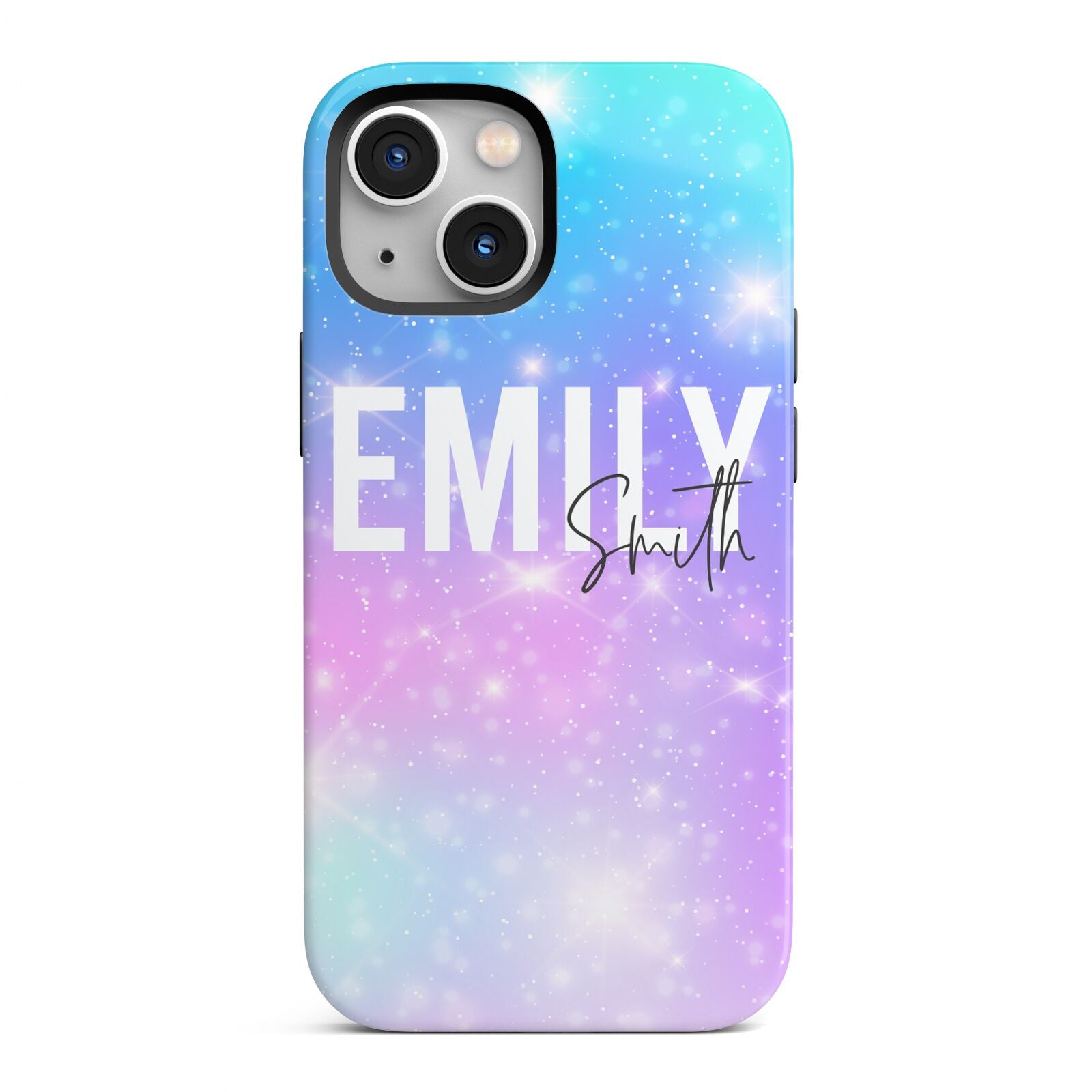 Personalised Unicorn Marble Name iPhone 13 Mini Full Wrap 3D Tough Case