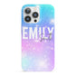 Personalised Unicorn Marble Name iPhone 13 Pro Full Wrap 3D Snap Case