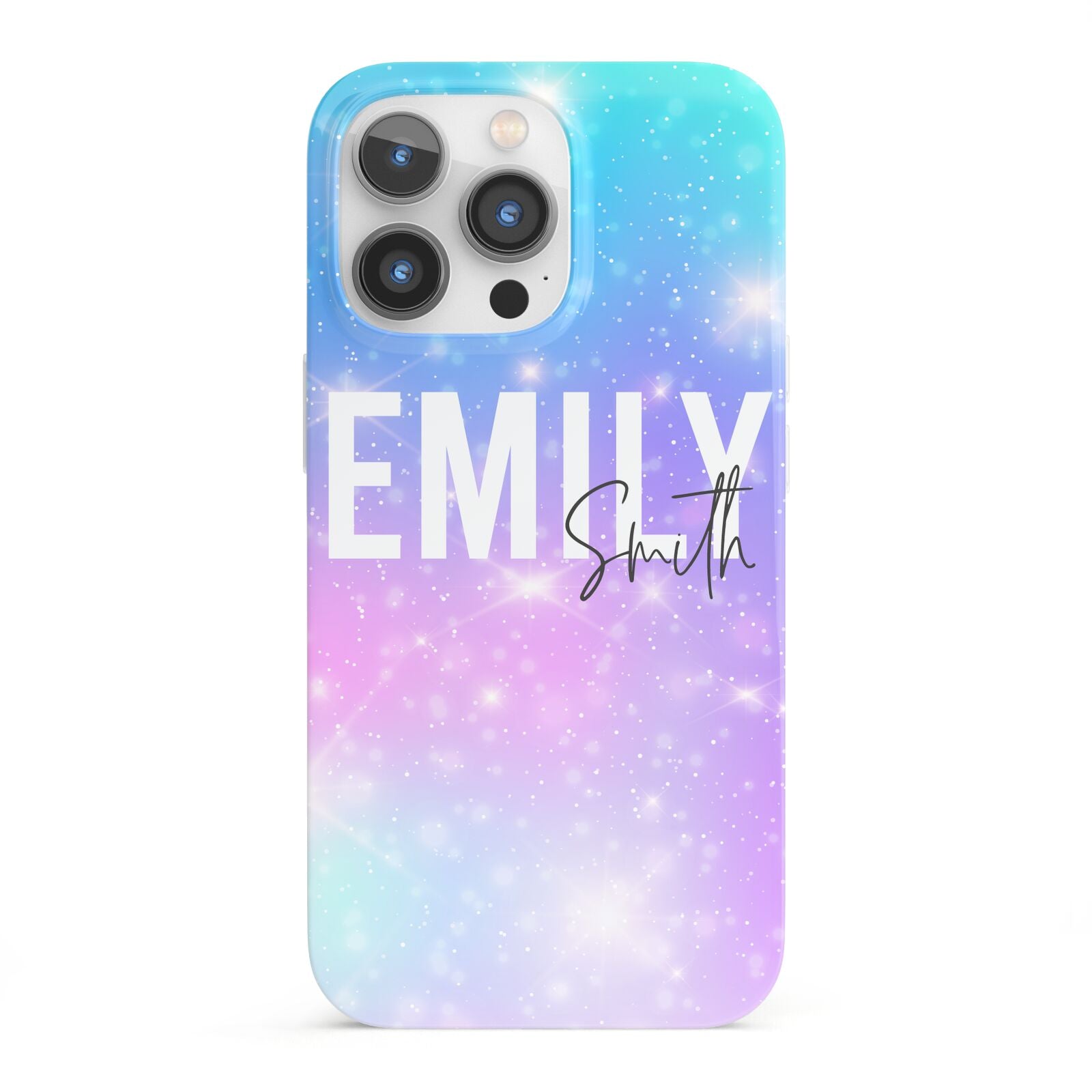 Personalised Unicorn Marble Name iPhone 13 Pro Full Wrap 3D Snap Case