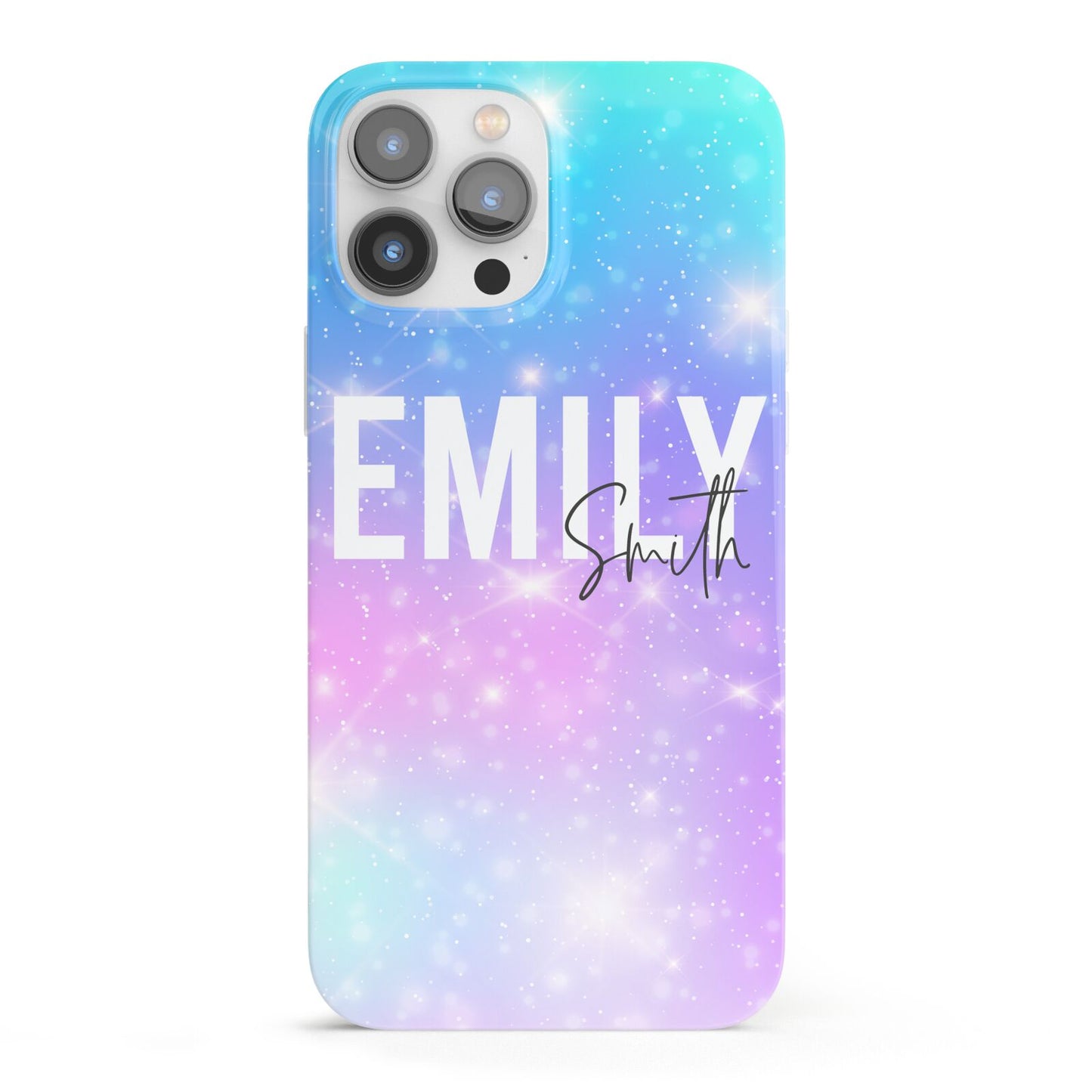 Personalised Unicorn Marble Name iPhone 13 Pro Max Full Wrap 3D Snap Case