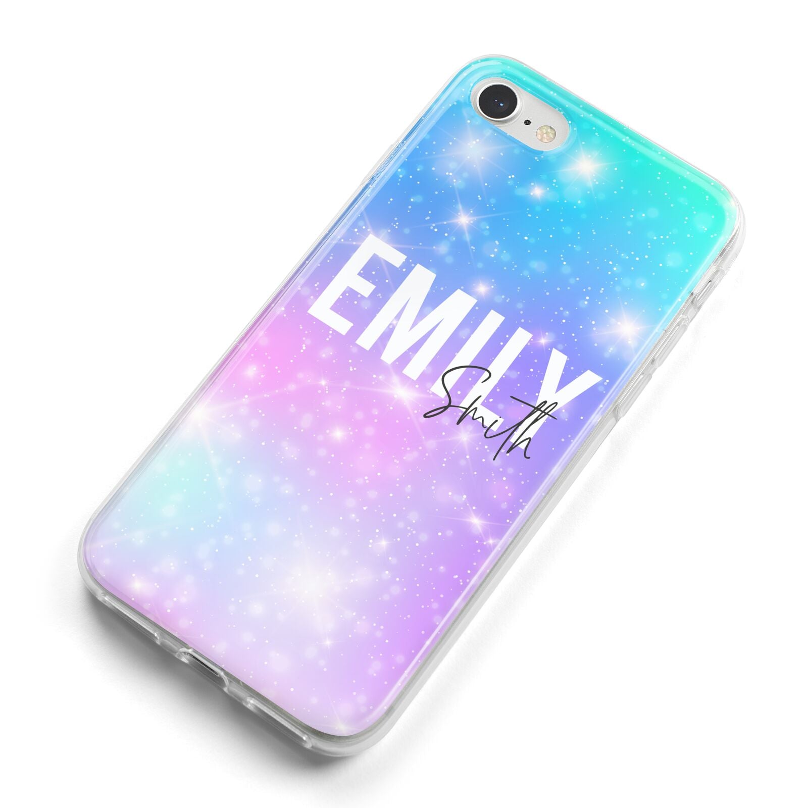 Personalised Unicorn Marble Name iPhone 8 Bumper Case on Silver iPhone Alternative Image