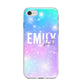 Personalised Unicorn Marble Name iPhone 8 Bumper Case on Silver iPhone