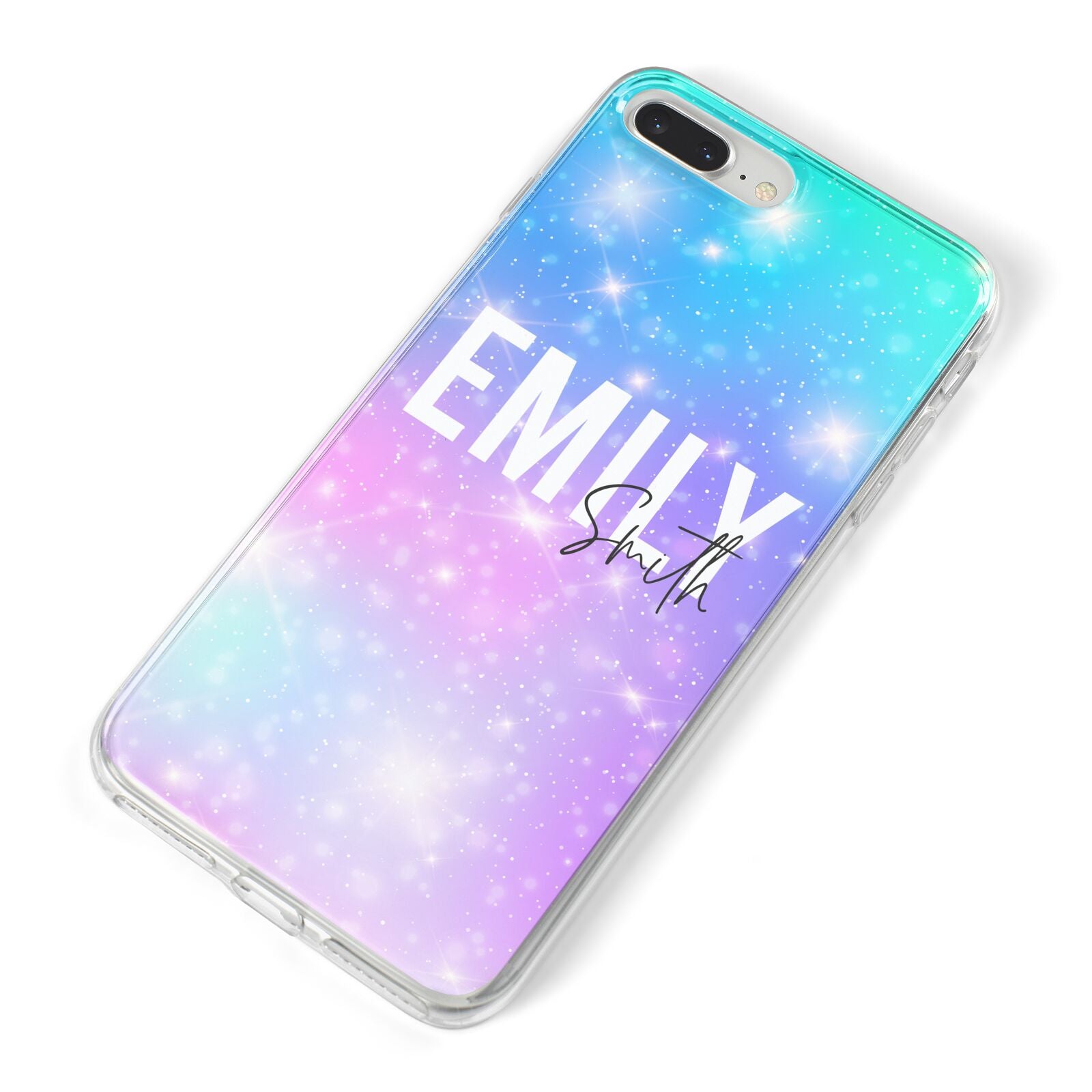 Personalised Unicorn Marble Name iPhone 8 Plus Bumper Case on Silver iPhone Alternative Image