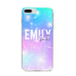 Personalised Unicorn Marble Name iPhone 8 Plus Bumper Case on Silver iPhone