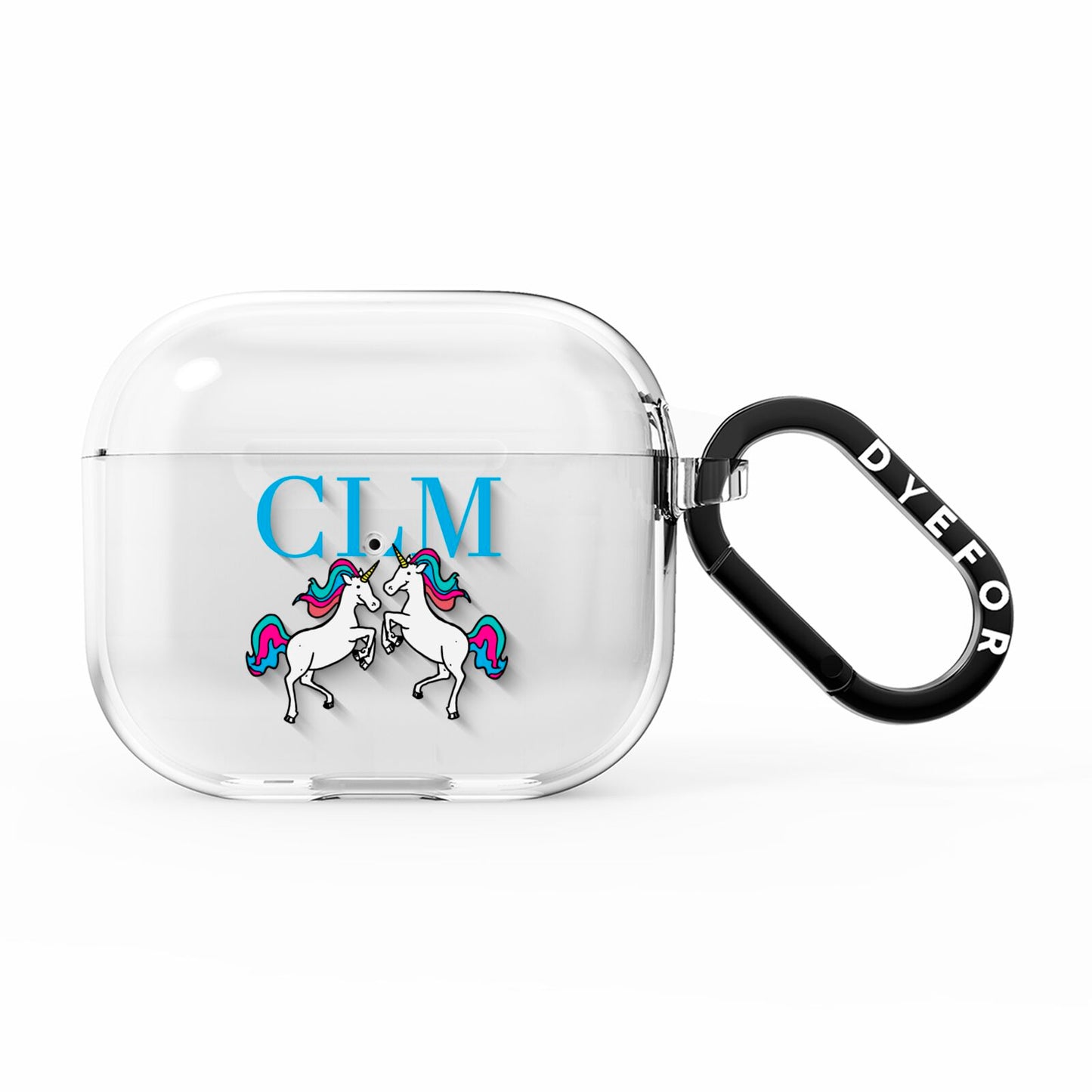 Personalised Unicorn Monogrammed AirPods Clear Case 3rd Gen