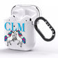 Personalised Unicorn Monogrammed AirPods Clear Case Side Image