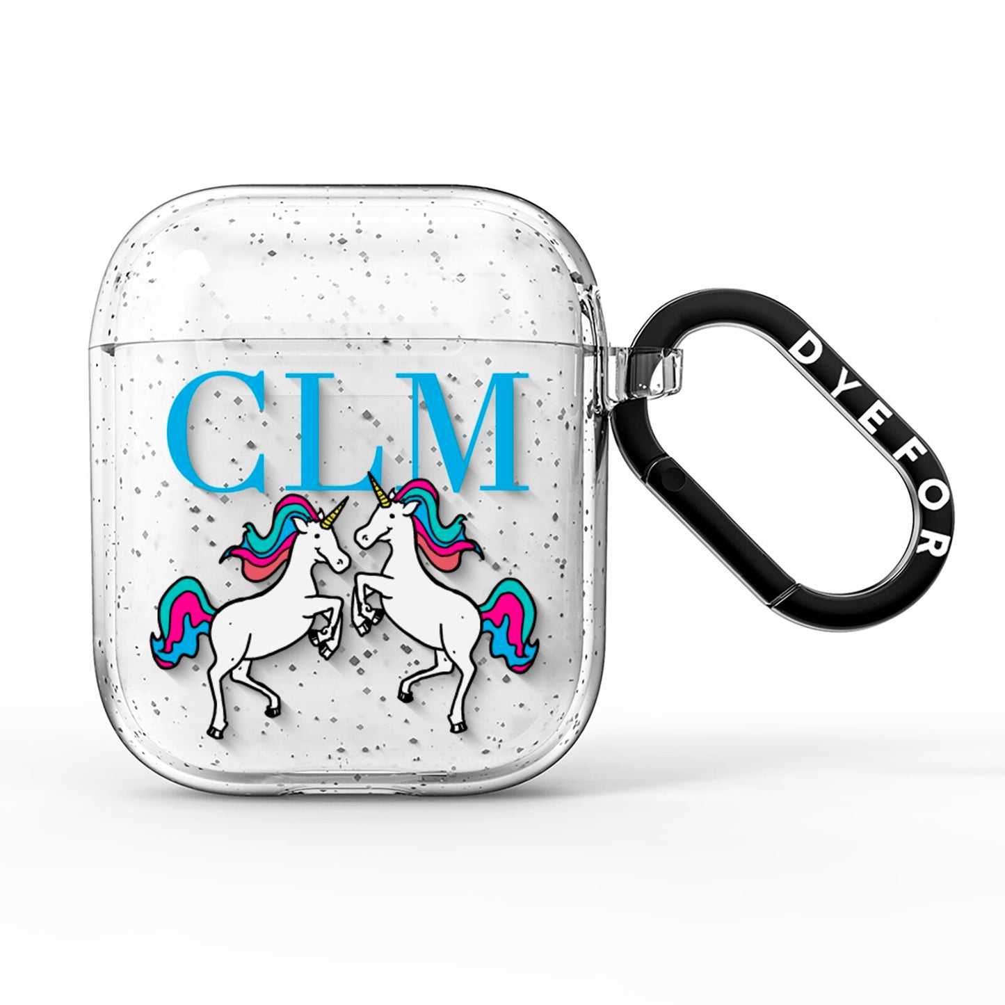 Personalised Unicorn Monogrammed AirPods Glitter Case
