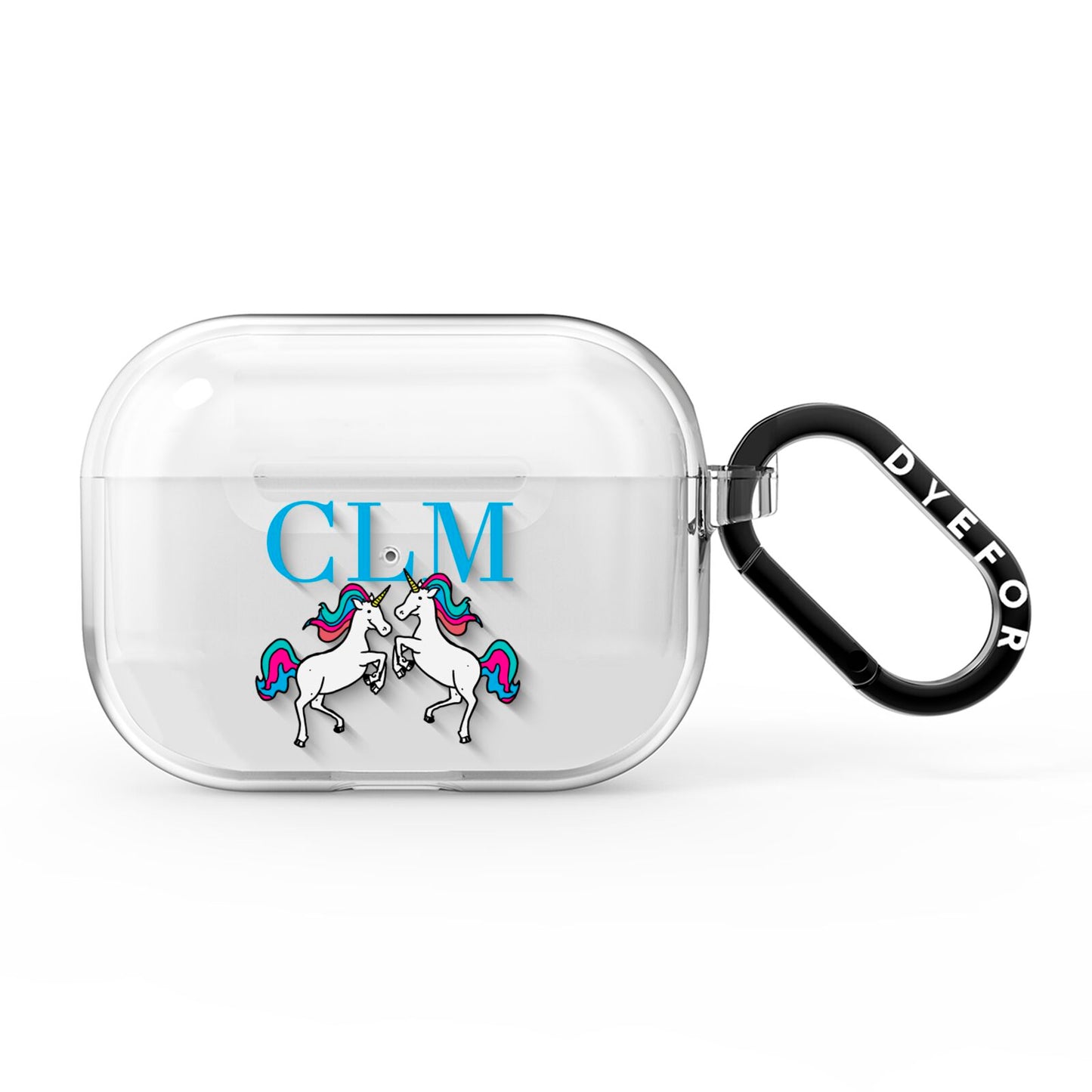 Personalised Unicorn Monogrammed AirPods Pro Clear Case