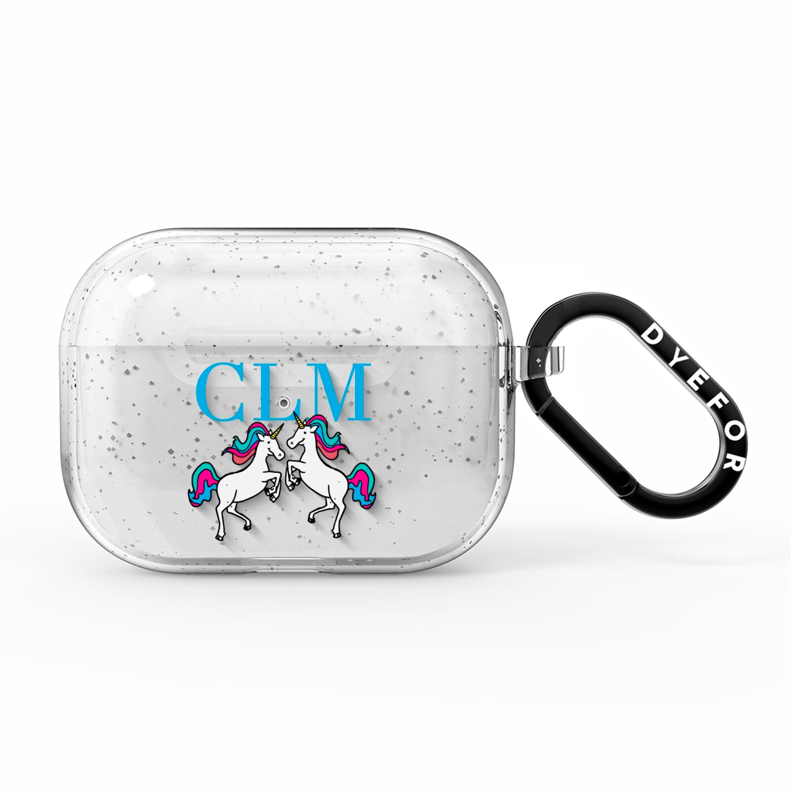 Personalised Unicorn Monogrammed AirPods Pro Glitter Case